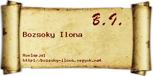 Bozsoky Ilona névjegykártya